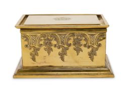 A GILT METAL SEWING CASKET 19TH CENTURY, IN THE 17TH CENTURY MANNER