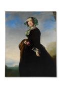 ENGLISH SCHOOL (19TH CENTURY), PORTRAIT OF A LADY IN A LANDSCAPE