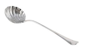 A GEORGIAN SILVER OLD ENGLISH PATTERN SOUP LADLE