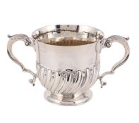 A VICTORIAN SILVER TWIN HANDLED CUP