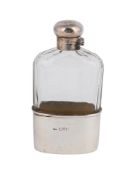 A LATE VICTORIAN SILVER MOUNTED SPIRIT FLASK
