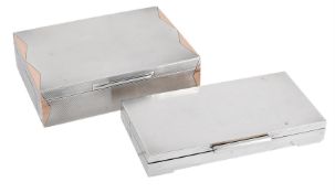TWO ART DECO SILVER CIGARETTE BOXES