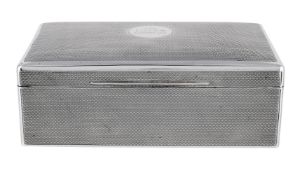 A SILVER MOUNTED RECTANGULAR CIGARETTE BOX