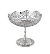 A SILVER PIERCED PEDESTAL DISH