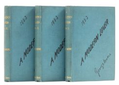 θ Moore (George) A Modern Lover, 3 vol., first edition, Tinsley Brothers, 1883