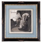 Franz von Bayros (1866-1924) , Die Fünf Sinne - Der Gerüch, Pen and black ink, black wash, [c.1910]