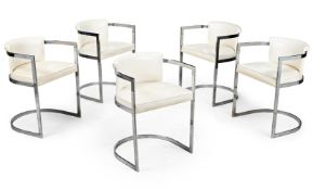 MANNER OF KARL SPRINGER (GERMAN, 1931-1991), SET OF FIVE ARMCHAIRS
