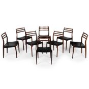 Y NIELS OTTO MØLLER (DANISH,1920-1982), SET OF 8 'MOLLER 78' DINING CHAIRS; DESIGNED 1954