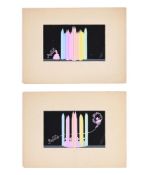λ ERTÉ (FRENCH, 1892-1990), TWO 'PASTELS' DRAWINGS; 1937