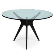ITALIAN; IN THE STYLE OF CARLO MOLLINO, A CENTRE TABLE; SECOND HALF 20TH CENTURYGlass