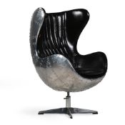 ROCKSON'S (AMERICAN), INDUSTRIAL AVIATOR-STYLE 'EGG' CHAIR; LATE 20TH CENTURY