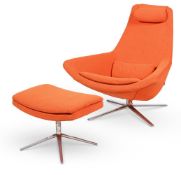 JEFFREY BERNETT (AMERICAN, B.1964), ‘METROPOLITAN’ CHAIR AND OTTOMAN; DESIGNED 2002; 21ST CENTURY