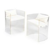 A PAIR OF MODERNIST PLEXIGLASS SIDE CHAIRS; EARLY 21ST CENTURY