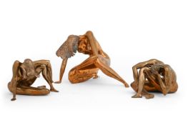 λ WALTER PUGNI THREE SCULPTURES OF FEMALE NUDES; 1991