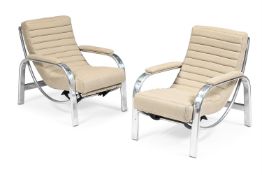 CHRISTIE TYLER A PAIR OF ‘AEROPLANE’ RECLINING ARMCHAIRS; DESIGNED 1946
