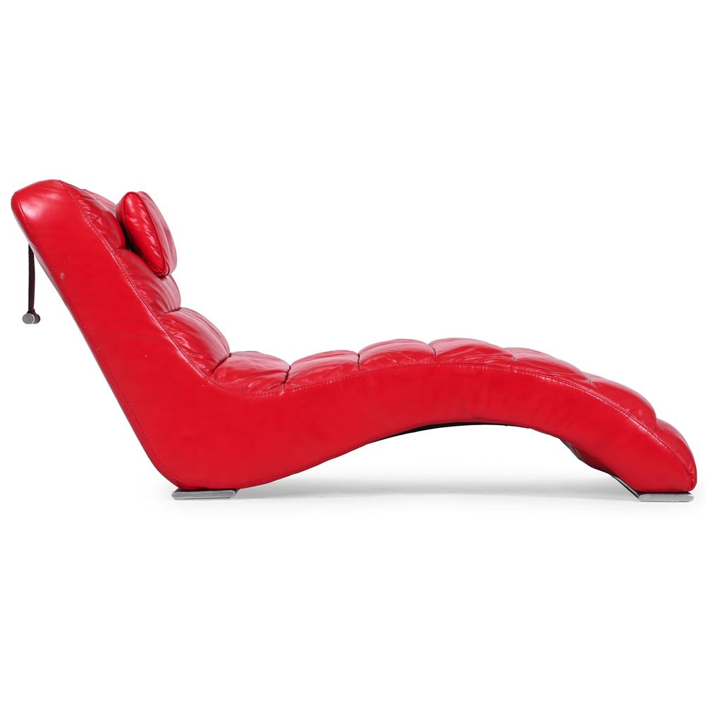CONTEMPO (ITALIAN), RED CHAISE LONGUE; LATE 20TH CENTURY - Image 2 of 3