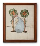 ANN MACBETH (SCOTTISH, 1875-1948), 'QUITE CONTRARY' EMBROIDERY: CIRCA 1910