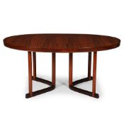 Y JOHANNES ANDERSEN (DANISH, 1903-1991), AN OVAL DINING TABLE; CIRCA 1965