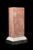 AN ALICANTE, CARRARA AND VERTE DE MER MARBLE PLINTH OR PEDESTAL, 19TH CENTURY