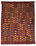 A WEST AFRICAN KENTE CLOTH, GHANA, MID 20TH CENTURY