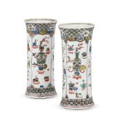 A PAIR OF CHINESE FAMILLE VERTE VASES, KANGXI (1662-1722)