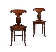 A PAIR OF GEORGE III 'PELTA BACK' CHAIRS, IN THE MANNER OF GILLOWS, CIRCA 1785