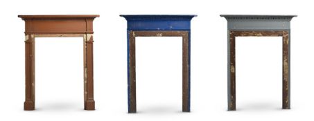 A GROUP OF THREE PAINTED FIRE SURROUNDS, LATE 18TH OR EARLY 19TH CENTURY