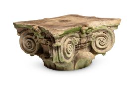 A CARVED WHITE MARBLE CAPITAL, 18TH CENTURY