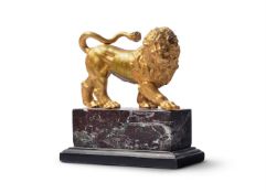 A GILT BRONZE LION, FLORENTINE, IN THE 17TH CENTURY STYLE