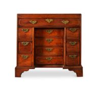 Y AN UNUSUAL CHINESE EXPORT PADOUK METAMORPHIC KNEEHOLE DESK, CIRCA 1770