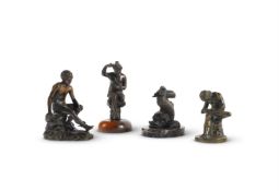 AFTER THE ANTIQUE, FOUR BRONZE FIGURES, ITALIAN AND FRENCH, 19TH CENTURY