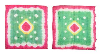 A PAIR OF FINE SILK IKATS UZBEKISTAN, LATE 19TH CENTURY