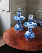A MATCHED PAIR OF CHINESE EXPORT PORCELAIN CANDLESTICKS 18TH OR 19TH CENTURY Of Heemskirk form