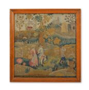 A RARE GEORGE III NEEDLEWORK PICTURE, DATED 1768