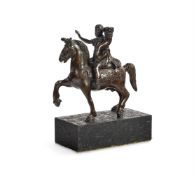 AN ITALIAN BRONZE EQUESTRIAN FIGURE OF MARCUS AURELIUS, 17TH CENTURY