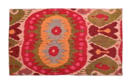 A SILK IKAT PANEL, UZBEKISTAN, CIRCA 1900