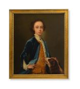 FOLLOWER OF BARTHOLOMEW DANDRIDGE, PORTRAIT OF A BOY, IN A BLUE COAT, WITH A SPANIEL