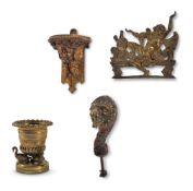 FOUR BRONZE ARCHITECTURAL ITEMS, 19TH CENTURY