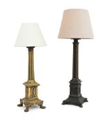 TWO GEORGE IV BRASS TABLE LAMPS, CIRCA 1825