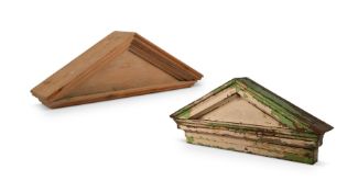 TWO GEORGE III PINE OVERDOORS OR PEDIMENTS, LATE 18TH OR EARLY 19TH CENTURY