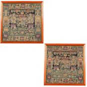 A PAIR OF EXCEPTIONAL TAPESTRY CUSHION PANELS, NORTH GERMANY, 17TH CENTURY