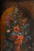A PAINTED CHIMNEY BOARD EARLY 18TH CENTURY OR LATER
