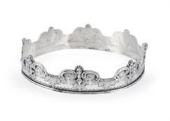 A QUEEN ANNE STYLE BRITANNIA STANDARD SILVER MONTEITH RIM, EARLY 20TH CENTURY