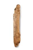 A CARVED OAK NEWEL POST AND FINIAL, 15TH OR 16TH CENTURY