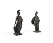 AFTER ASPETTI, TWO BRONZE FIGURES OF MINERVA AND JUPITER, ITALIAN, 18TH CENTURY