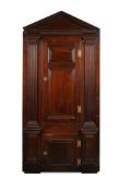 A GEORGE II MAHOGANY ARCHITECTURAL STANDING CORNER CUPBOARD, CIRCA 1740