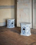 A PAIR OF CHINESE EXPORT BLUE AND WHITE PORCELAIN GARDEN SEATS, 18TH CENTURY