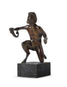 AN ITALIAN BRONZE MODEL OF A FAUN AFTER SEVERO CALZETTA DE RAVENNA, 17TH CENTURY