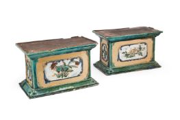 A PAIR OF TANG STYLE CHINESE POTTERY JARDINIERES, 19TH CENTURY OR EARLIER