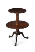 A GEORGE III CARVED MAHOGANY DUMB WAITER, CIRCA 1760